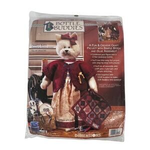 DIMENSIONS Bottle Buddies Crafty Kitty Cat Fabric Craft Kit Simple Stitch NEW